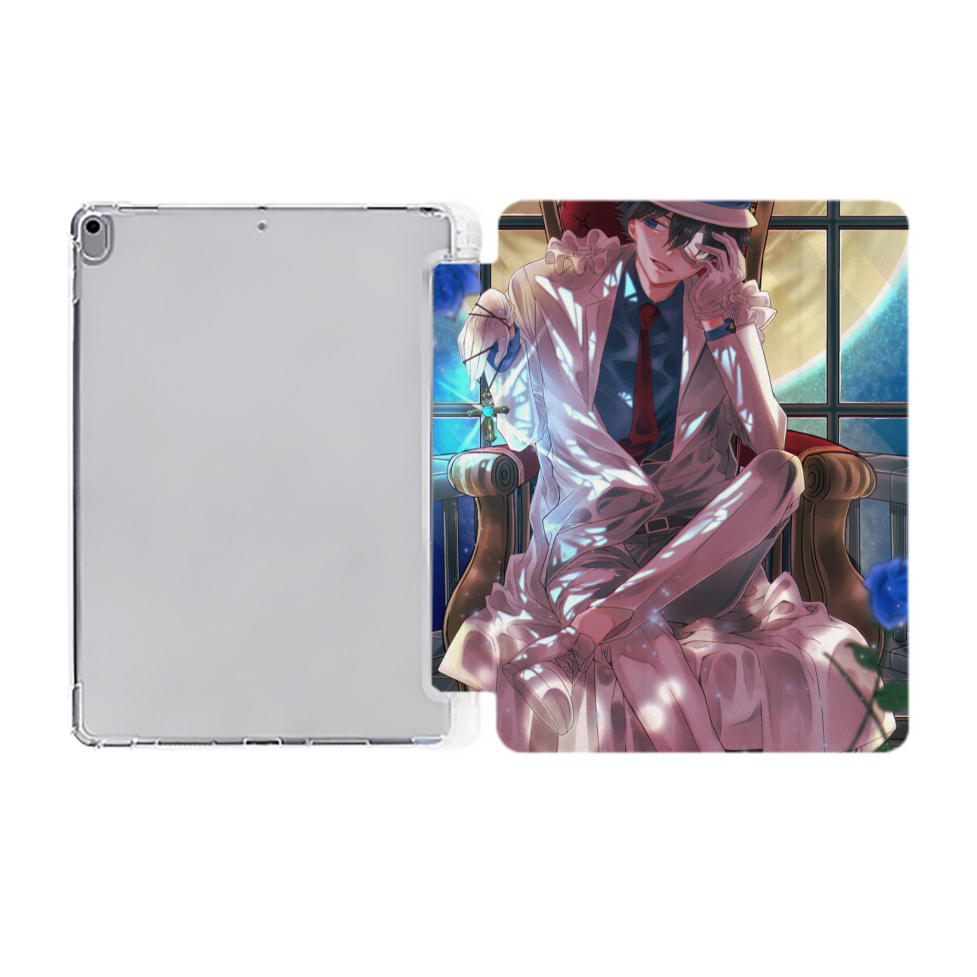 （画像用） 名探偵コナン Detective Conan IPad ケース ペン収納付き 三つ折りスタンド PUレザー×シリコン 対応機種9.5/10.5/10.9インチ
